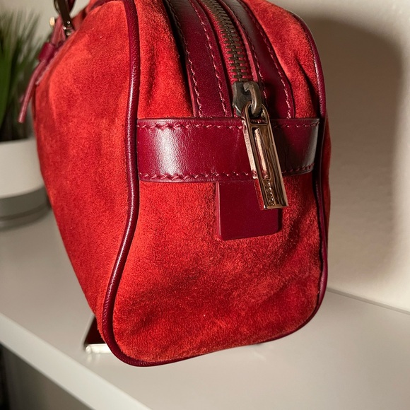 Fendi Red Suede Handbag SOLD - Picture 3 of 16